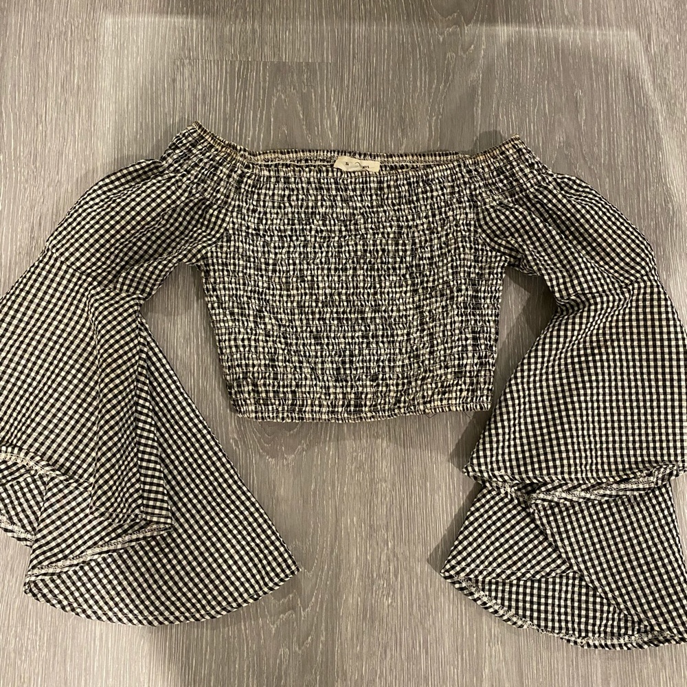 Off the Shoulder Gingham Top